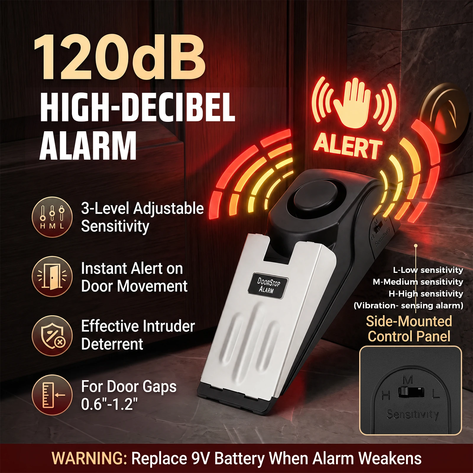 Portable Door Lock 120dB Door  - đánh giá và giá Door Stop Alarm